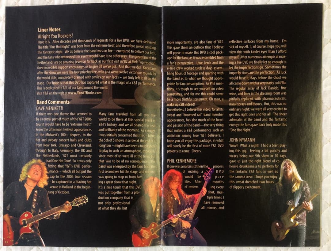 2DVD＋CD！Y&T / One Hot Night/ 2007年