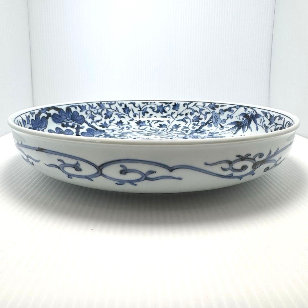有田焼 古伊万里 染付 青花 飾皿 蛸唐草 里唐草 古美術 ドラ鉢 大皿