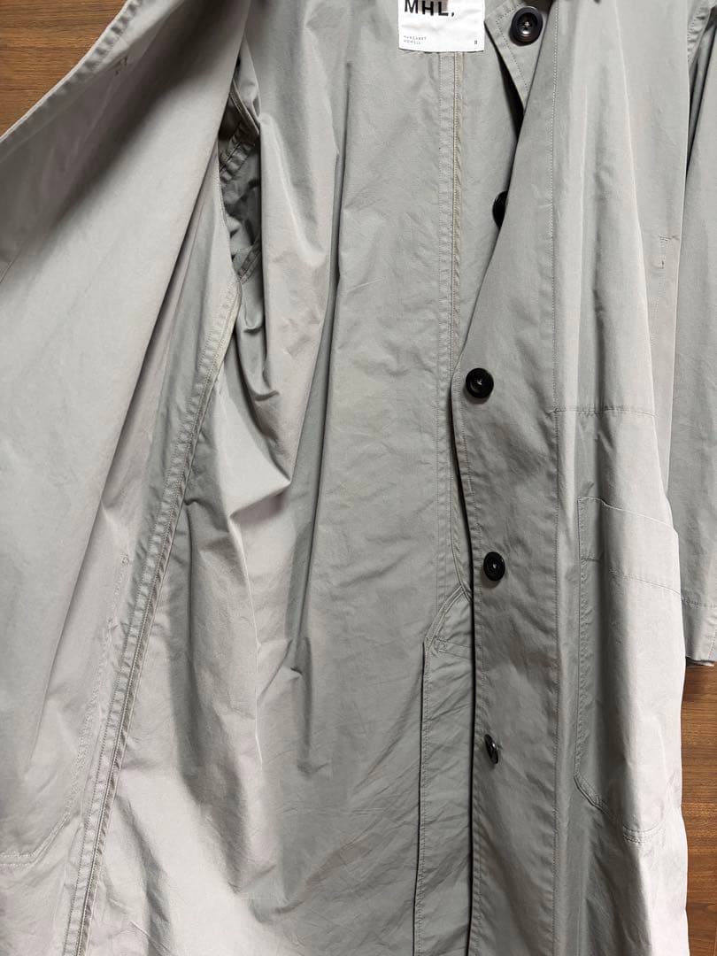 MHL PROOFED COTTON POPLIN ステンカラーコートサイズII
