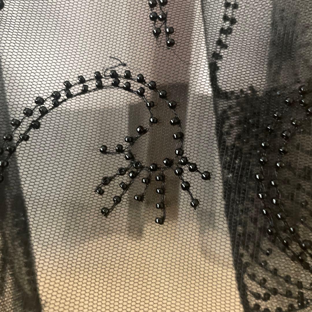 グレースコンチネンタルのチュール刺繍フレアドレス　サイズ36