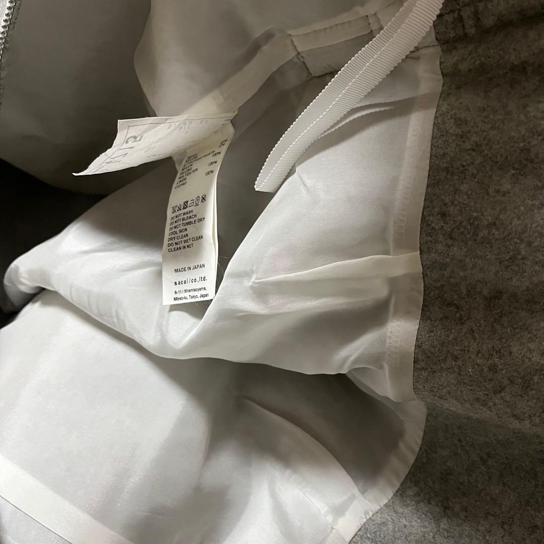 sacai 19AW メルトン ジップアップ タイトスカート 19-04715