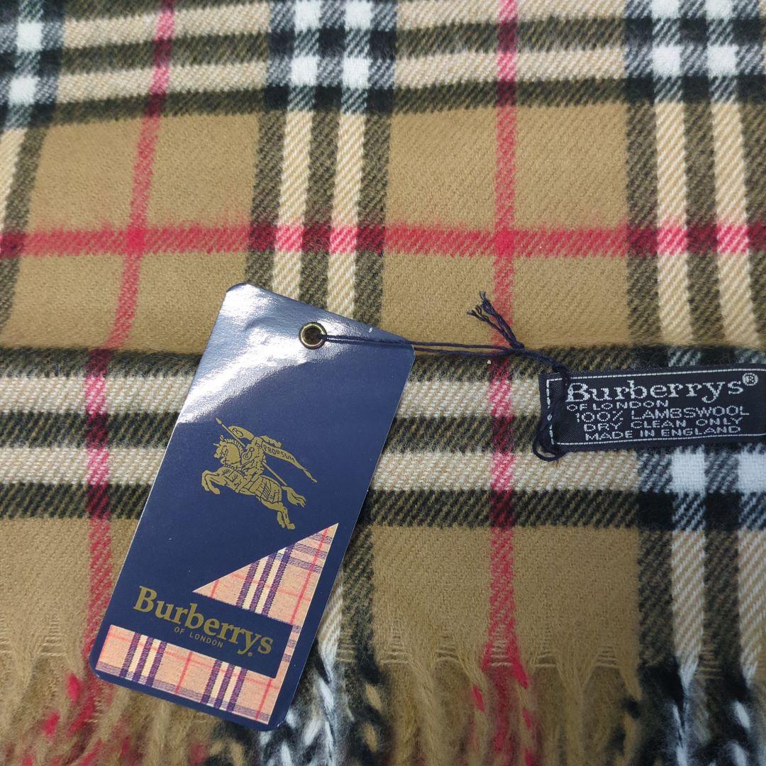新品　Burberry　バーバリー チェック柄マフラー 100%ラムウール