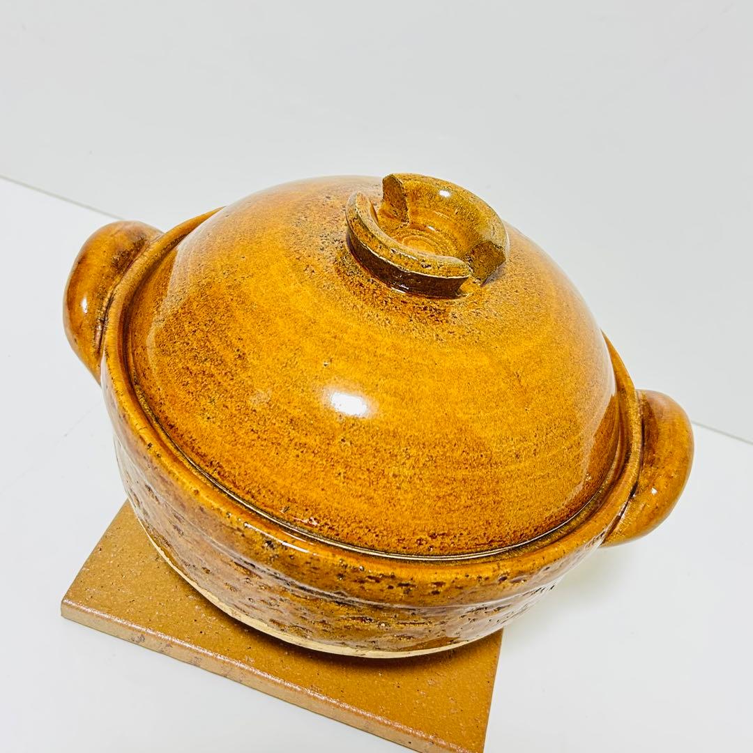 【美品】長谷園 かまどさん 3合炊き 土鍋 CT-01 炊飯 伊賀焼 飴色