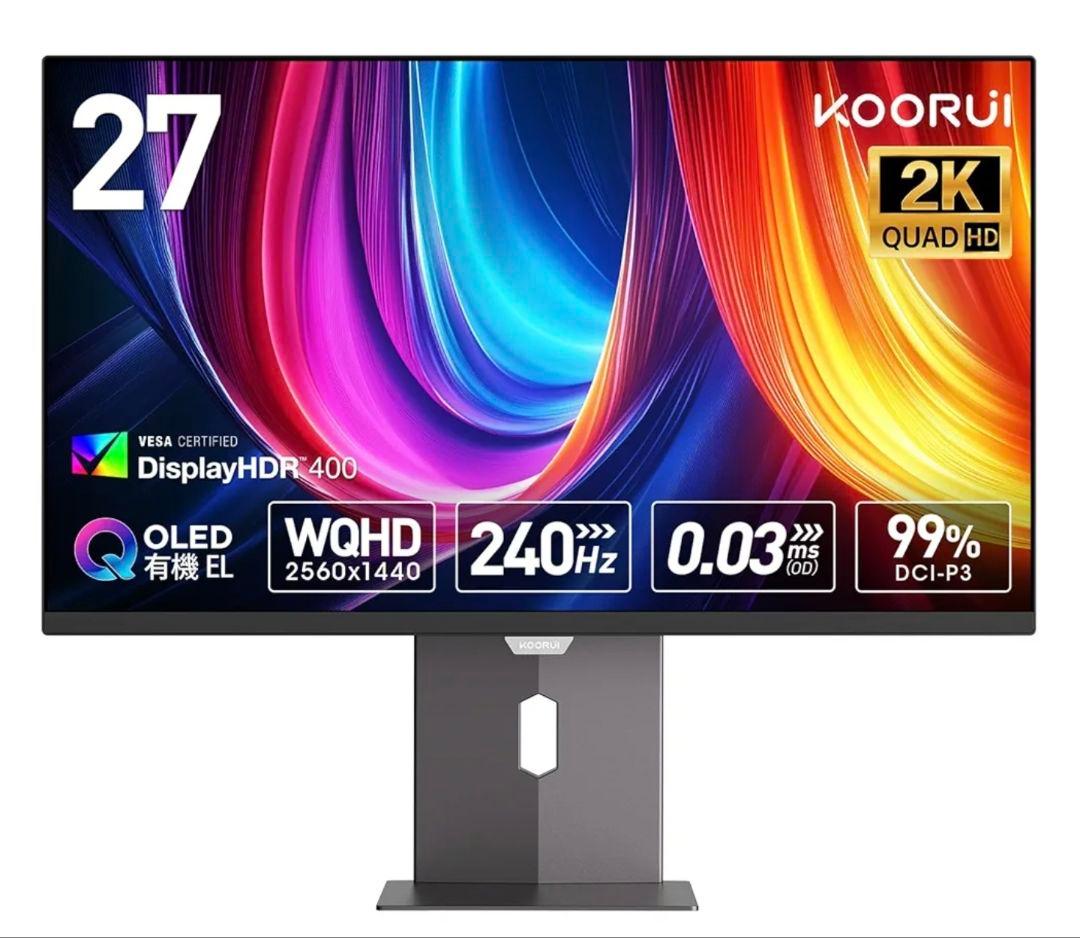 ディスプレイ・モニター本体 KOORUI 27\" OLED 240Hz OLED 2560 x 1440