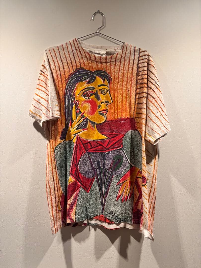 ドスペ80's パブロ・ピカソ 'ドラ・マールの肖像''総柄Tシャツ