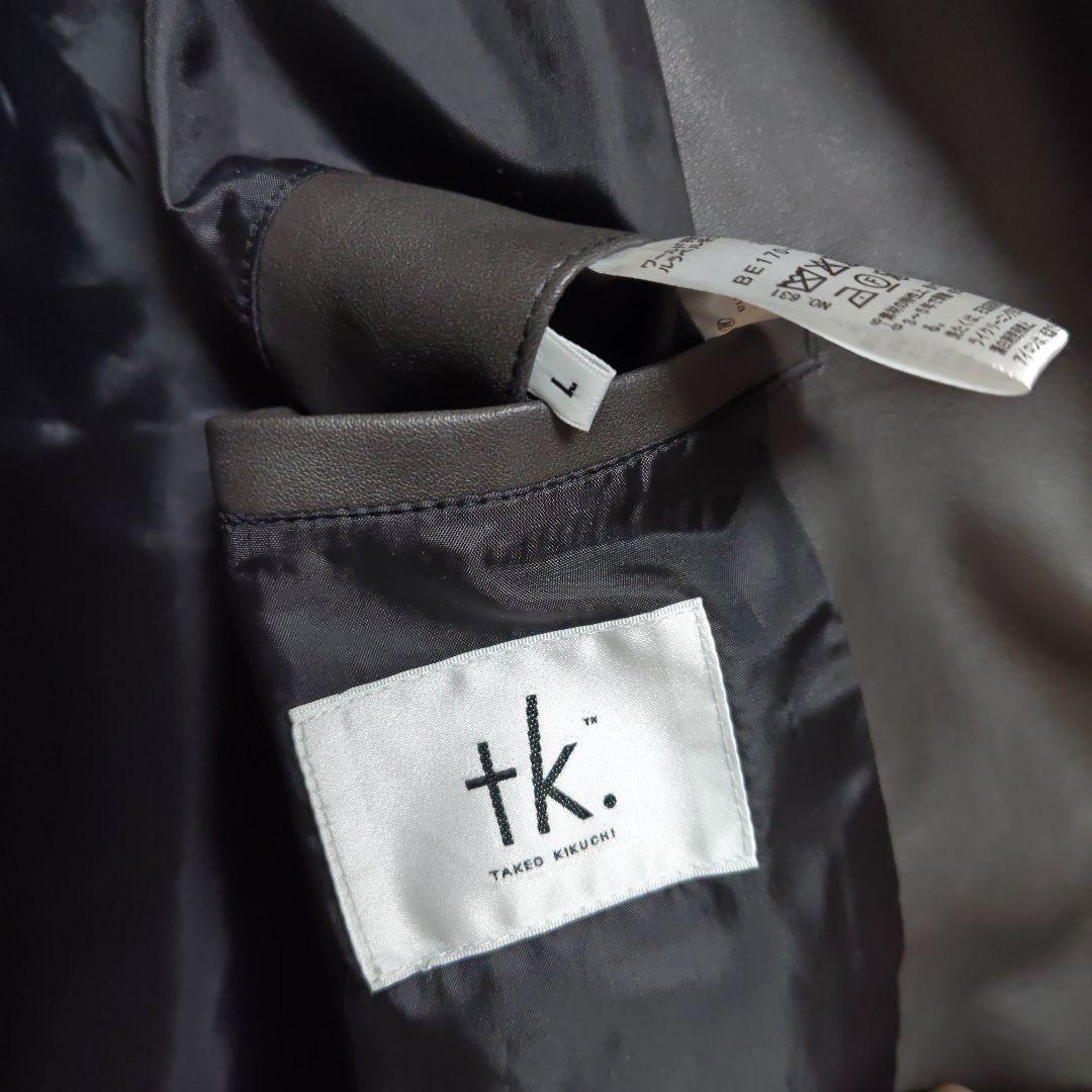 tk.TAKEO KIKUCHI シンセティックレザー MA－1 L ブラック