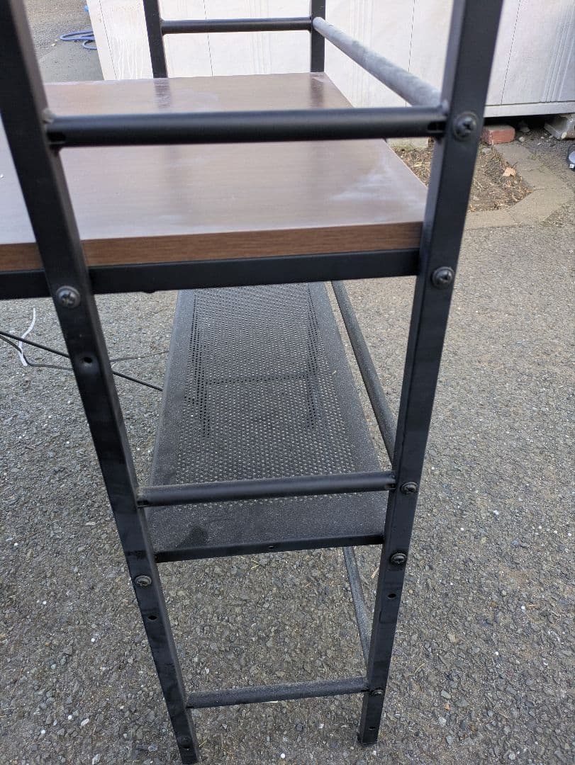 収納ラック付きデスク 幅120 2口コンセント付き MRPE-1260