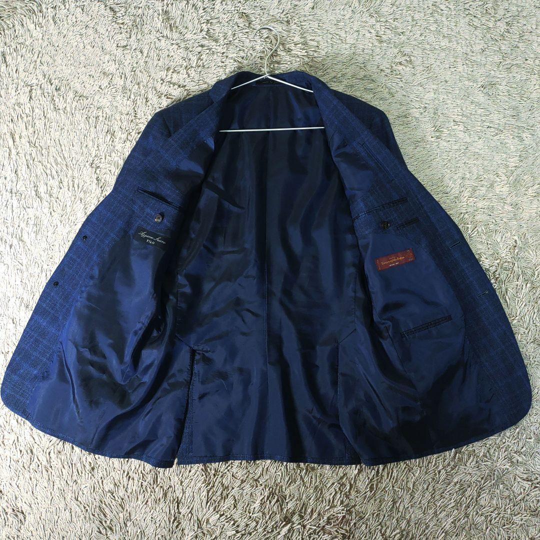 【リネン・シルク混】ゼニアZegna FILO テーラードジャケット　ネイビー