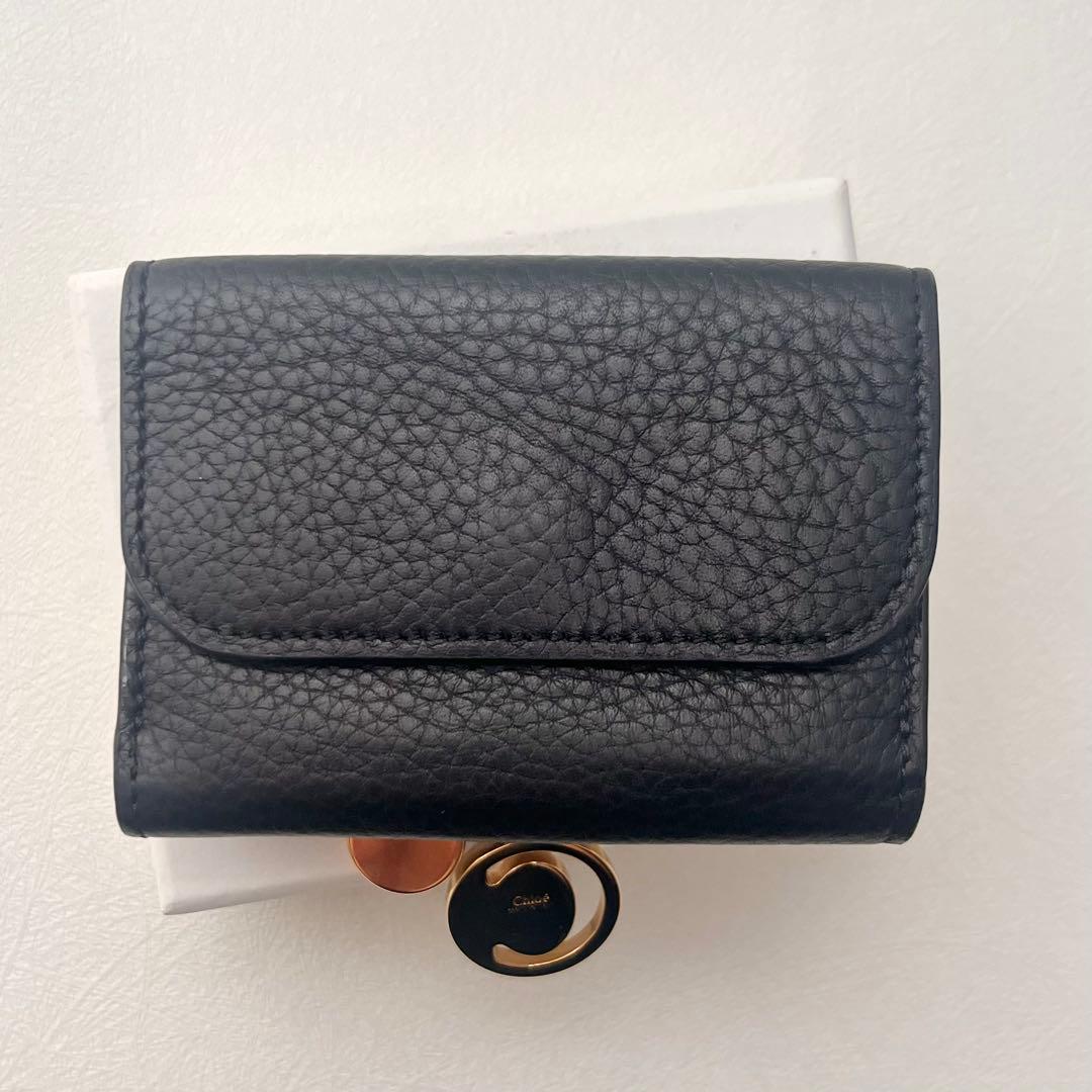 【美品】Chloé アルファベット ミニ財布 ブラック 箱付　0128-③