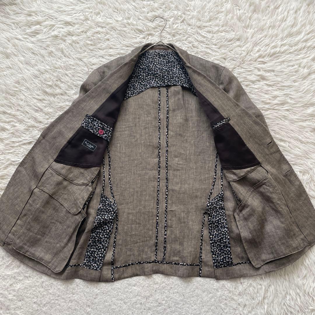 Paul Smith LONDON リネン100% 花柄　テーラード　ジャケット