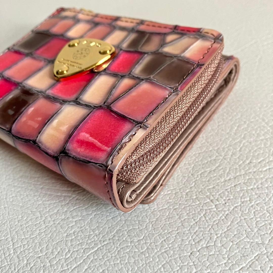 美品 ATAO アタオ ワルツ ヴィトロ 三つ折り財布 チェリー コンパクト財布