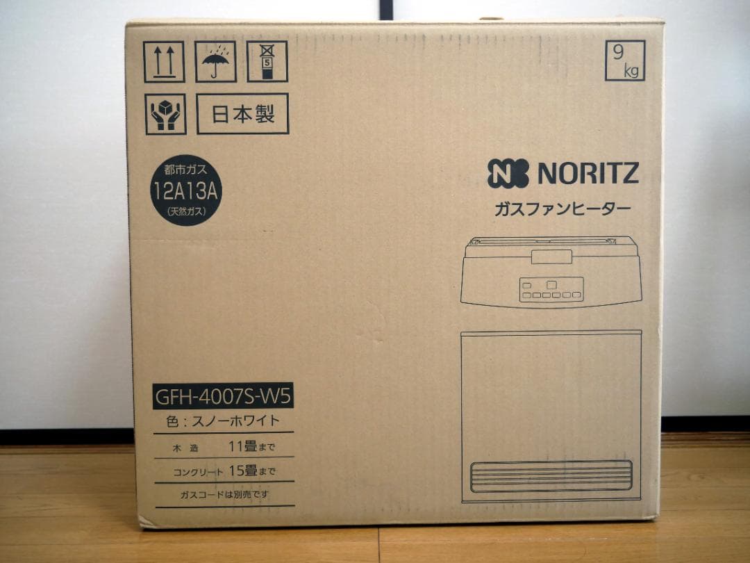 ノーリツ 都市ガス用ガスファンヒーター GFH-4007S-W5 2023年製