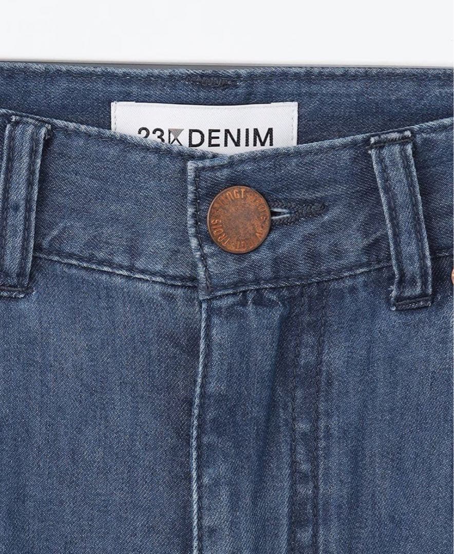 23区DENIM ライトダンガリー ワイドパンツ