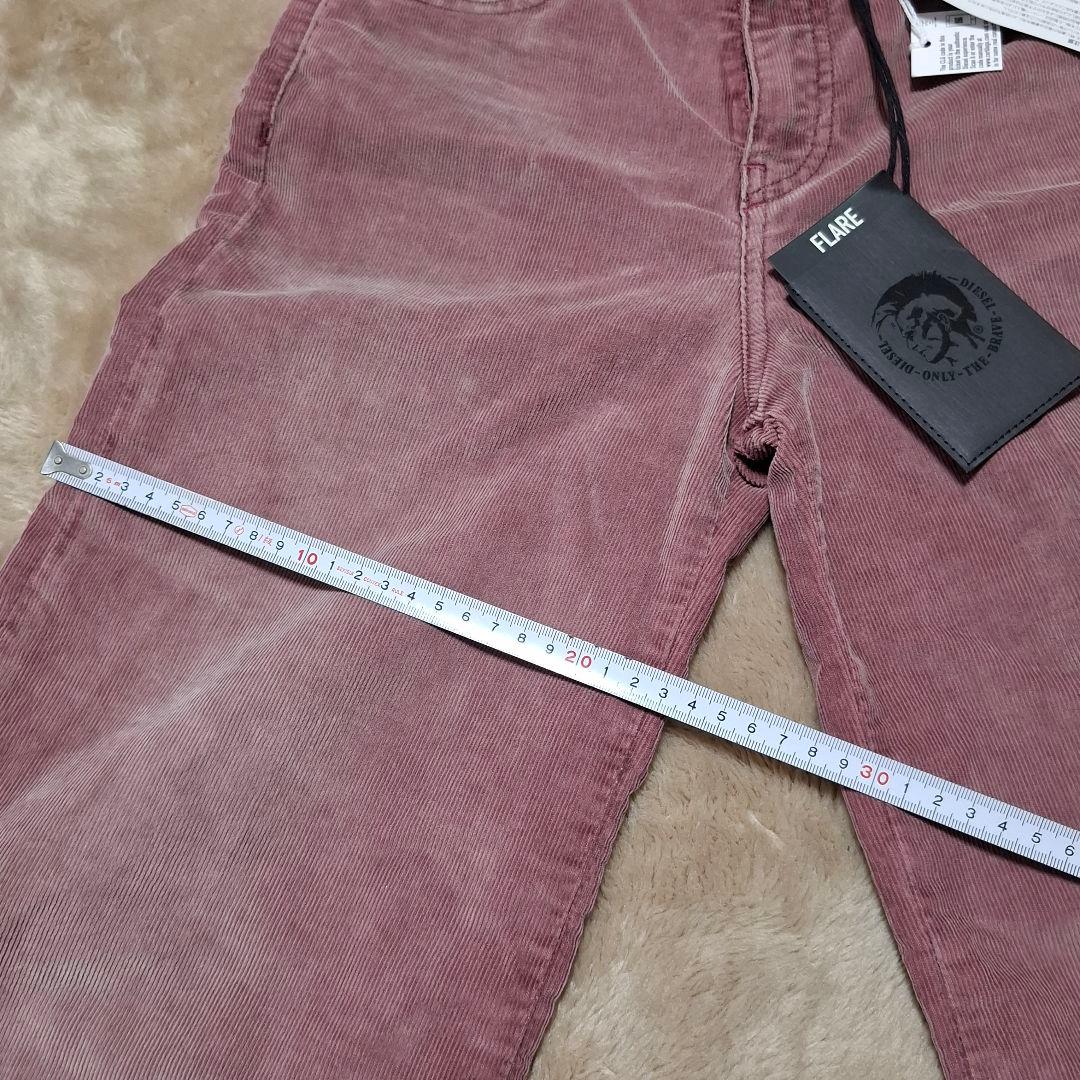 【新品タグ付き】DIESEL コーデュロイワイドレッグパンツ ピンク 23