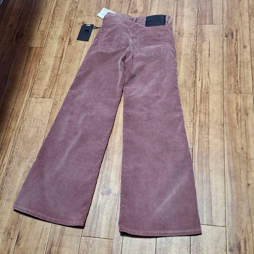 【新品タグ付き】DIESEL コーデュロイワイドレッグパンツ ピンク 23