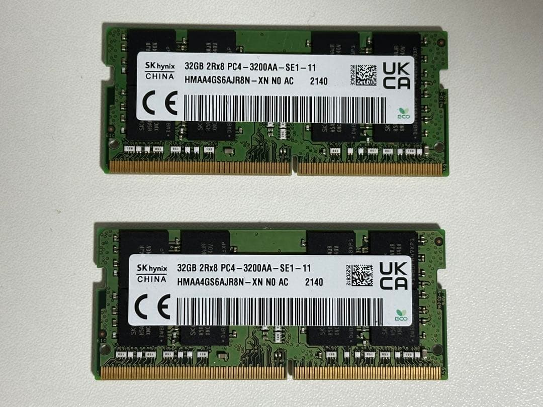 Dell 純正 SKhynix DDR4-3200AA-32GBx2枚計64GB