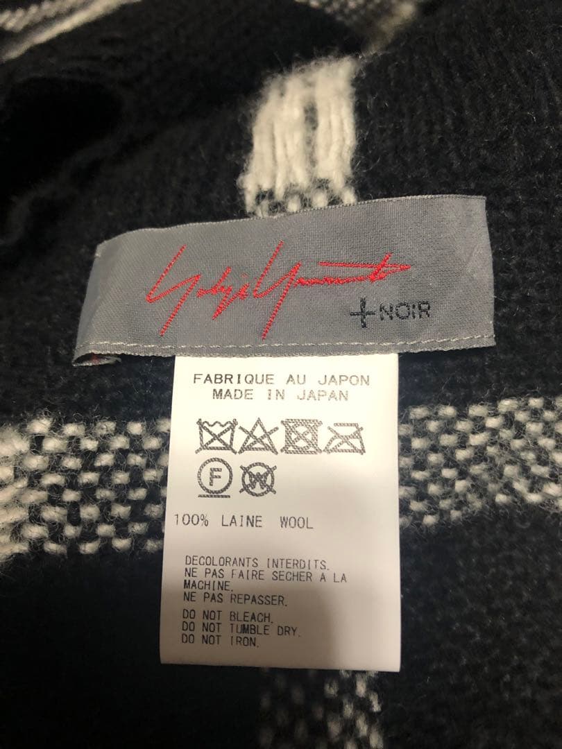 ヨウジヤマモト　ウール　チェック柄ストール　美品　yohji