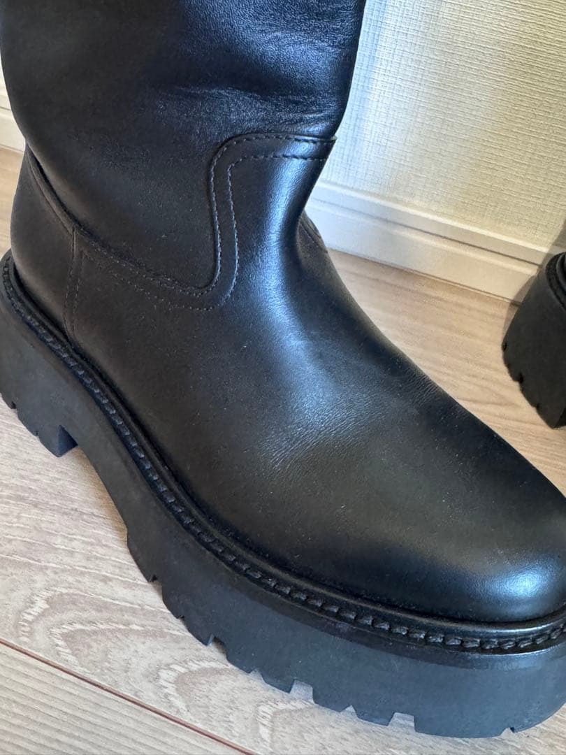 極美品 セリーヌ ローグブーツ 黒36.5