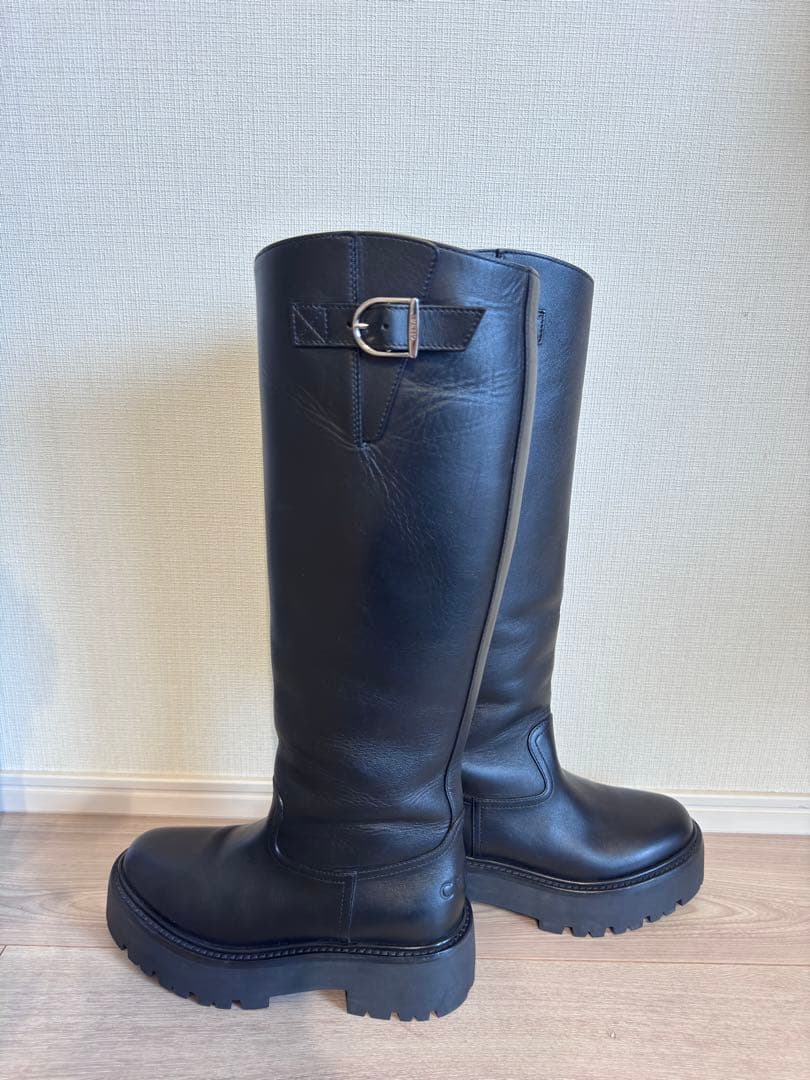 極美品 セリーヌ ローグブーツ 黒36.5