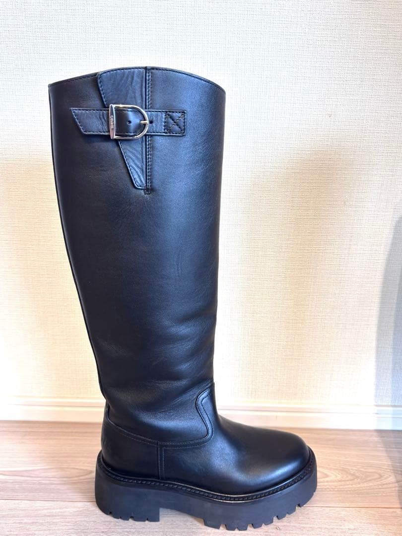 極美品 セリーヌ ローグブーツ 黒36.5
