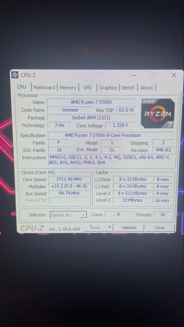 【箱無し】AMD Ryzen 7 5700X CPU