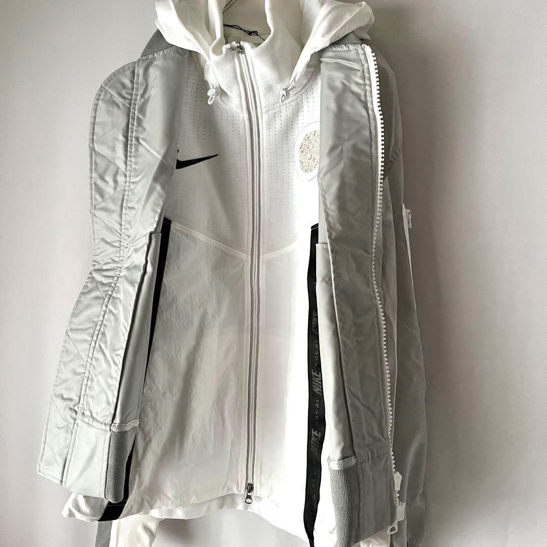 NIKE sacaiレイヤード ボンバー ジャケット S グレー