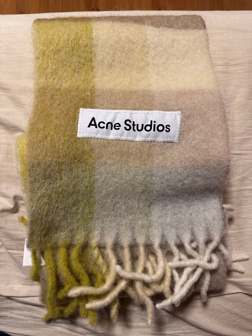 32700円オフ　Acne Studios チェック　モヘア　ストール　マフラー