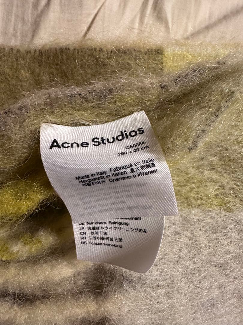 32700円オフ　Acne Studios チェック　モヘア　ストール　マフラー