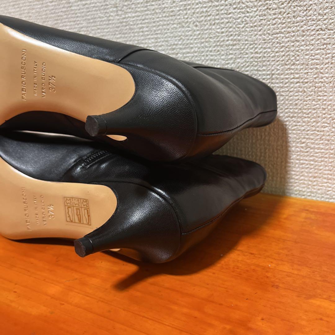 ❀1度のみ着用 ファビオルスコーニ 本革 レザー 黒 ブラック 24cm