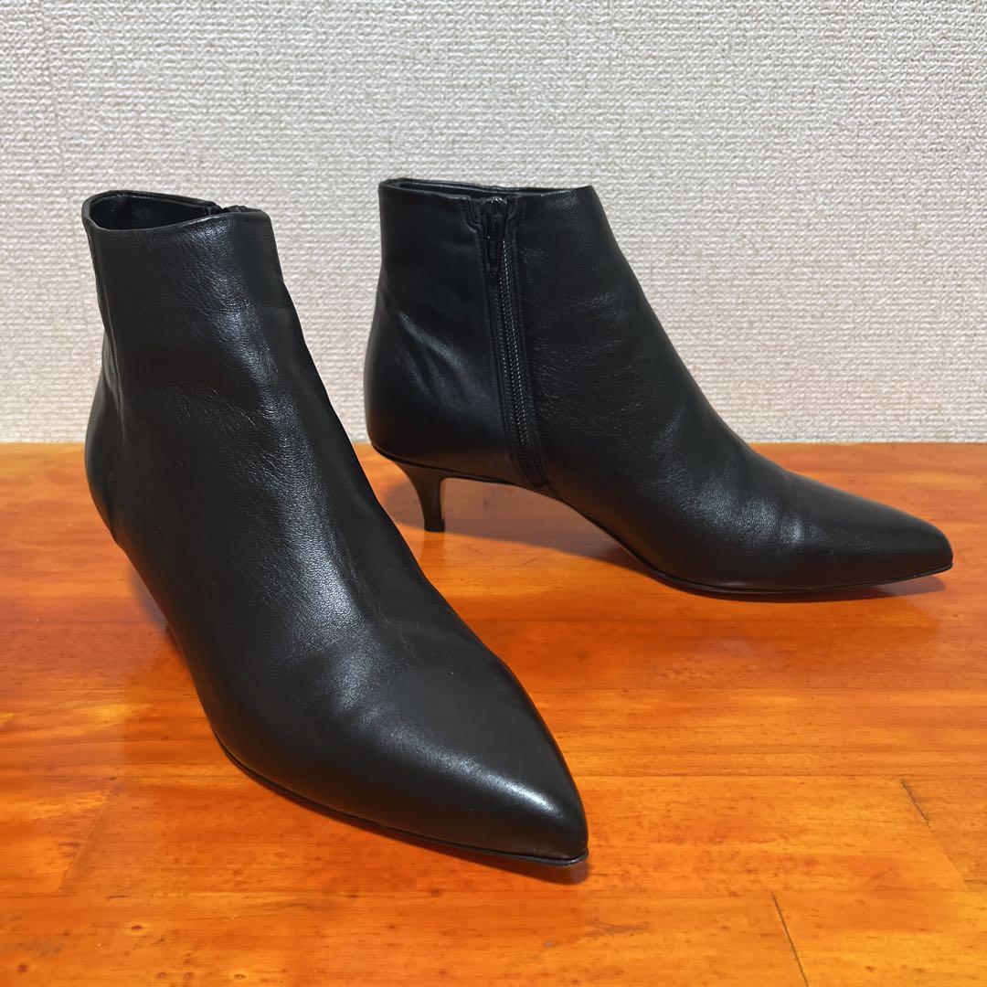 ❀1度のみ着用 ファビオルスコーニ 本革 レザー 黒 ブラック 24cm