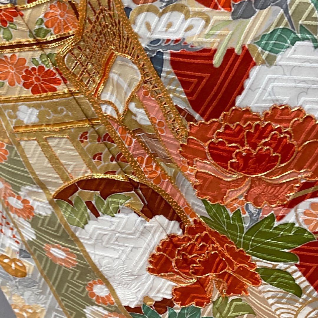 ［9171］振袖 4点セット 駒刺繍 成人式 卒業式 正絹 着物 袷 赤 晴れ着