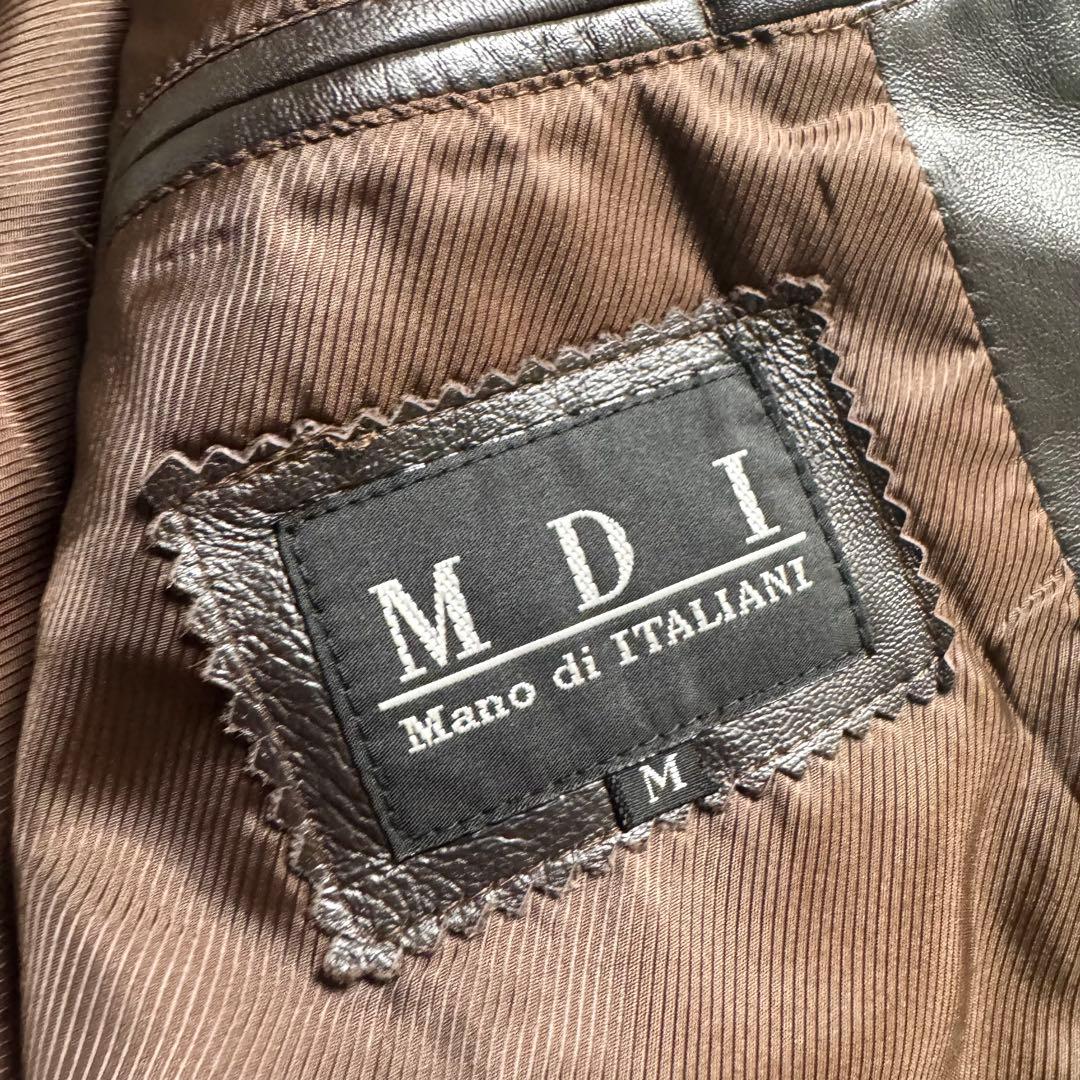 MDI ラムレザー テーラードジャケット 本革 レザージャケット メンズM