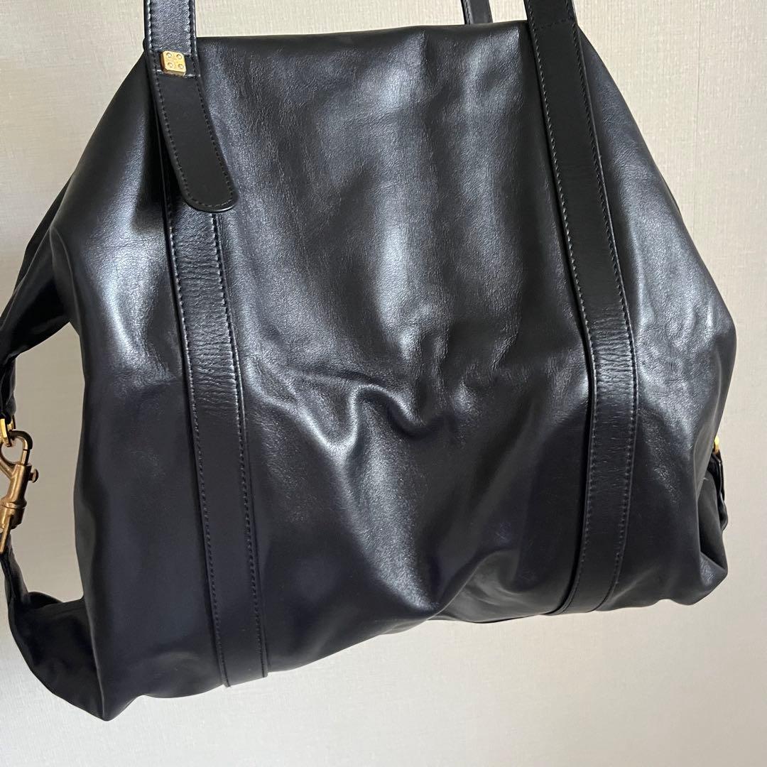 LOEWE ロエベ ヴィンテージ アナグラム ブラック レザー ボストンバッグ