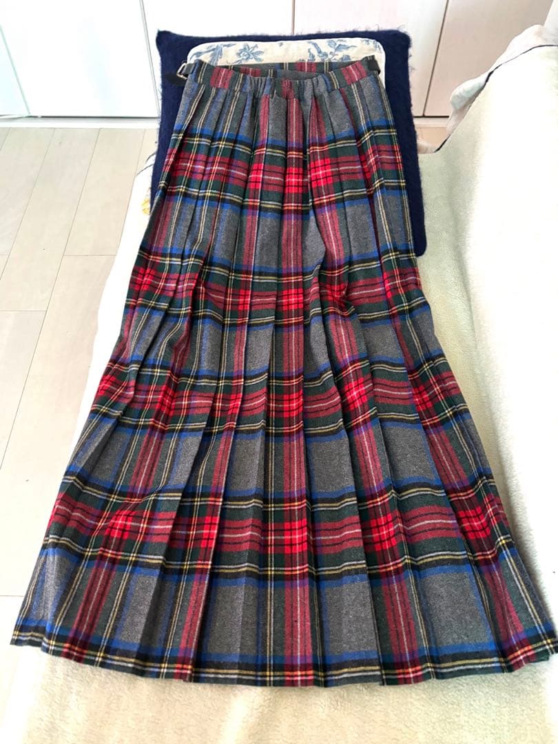 【美品】O'NEIL of DUBLINウールキルトスカート⭐︎マキシ丈90cm