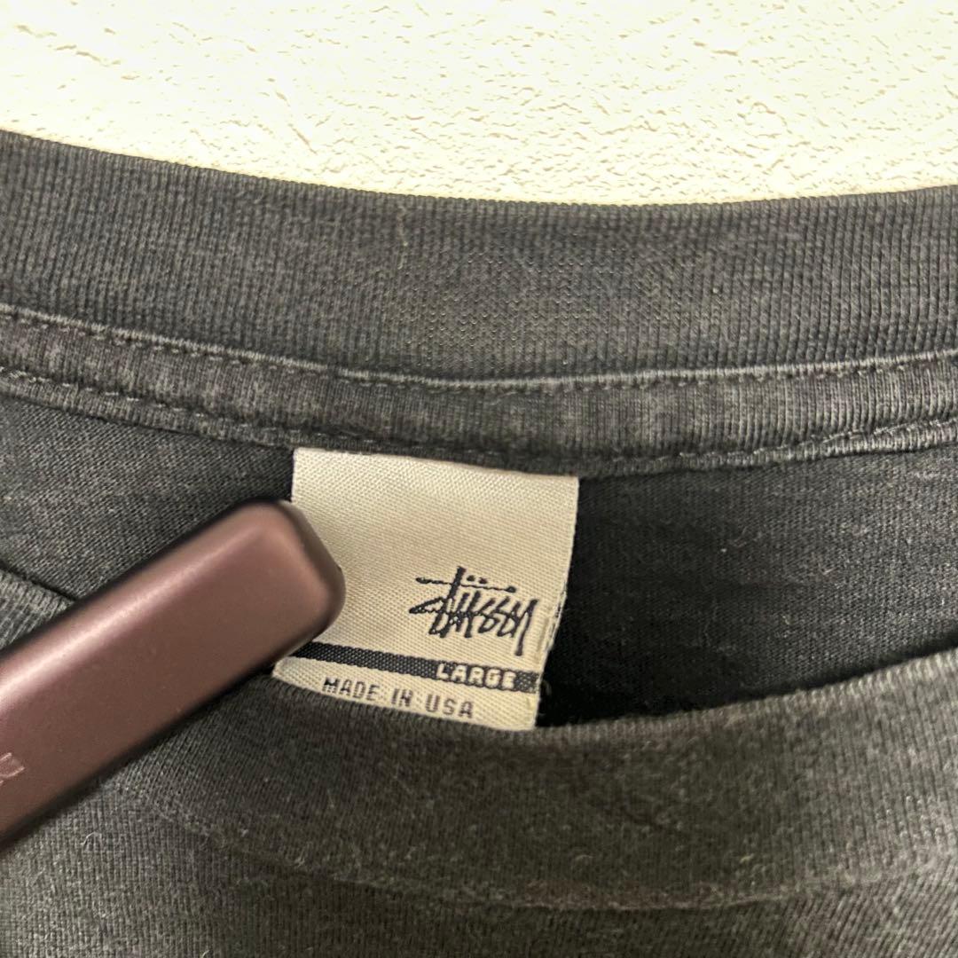 STUSSY ブラック Tシャツ　銀タグ