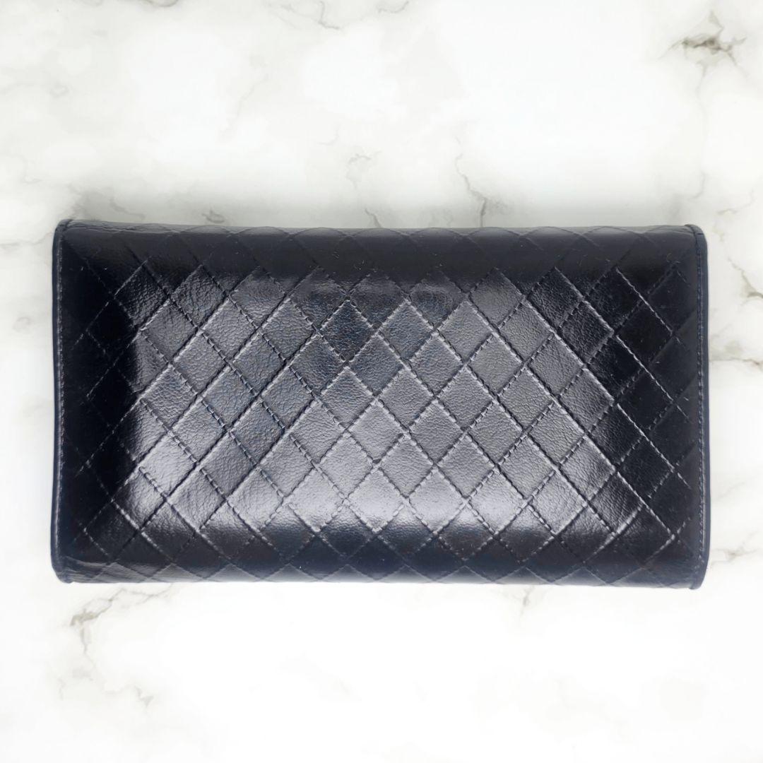 CHANEL シャネル ビコローレ 三つ折り財布 ブラック