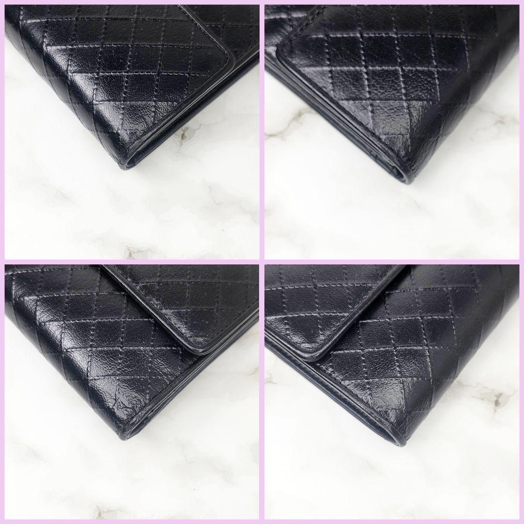 CHANEL シャネル ビコローレ 三つ折り財布 ブラック