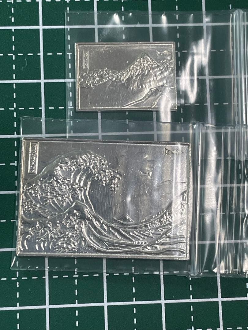 純銀レリーフ ミニ 6.51g 浮世絵風景彫刻 造幣局ホールマーク有り！