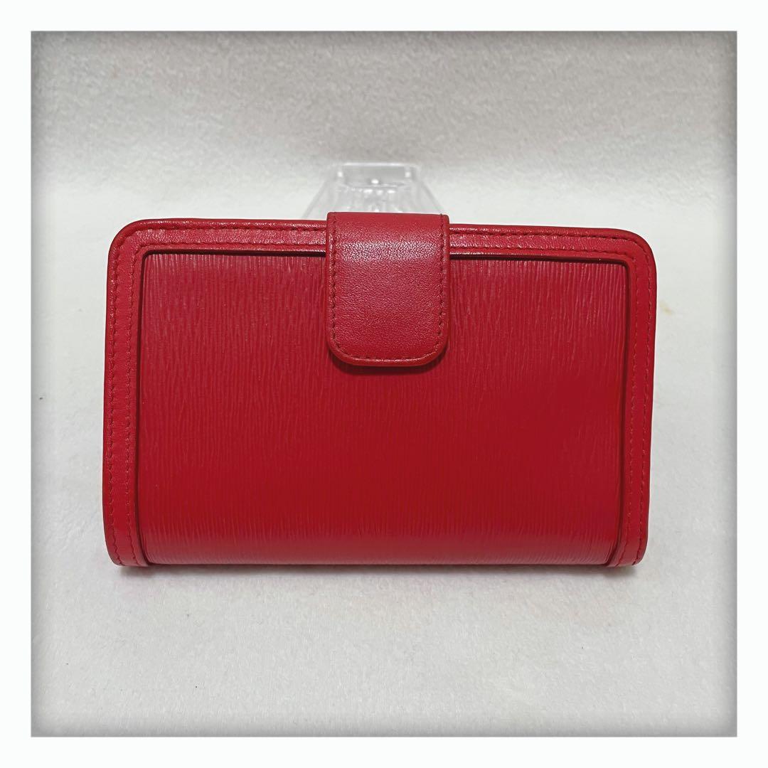 2/26削除‼️ 美品 PRADA プラダ ヴィッテロ 折り財布 リボン レッド