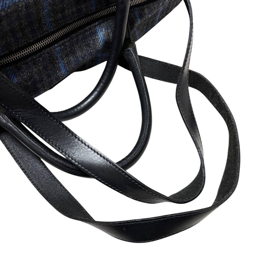 美品 HACKETT ハケット ツイード ボストンバッグ イングランド製 大容量