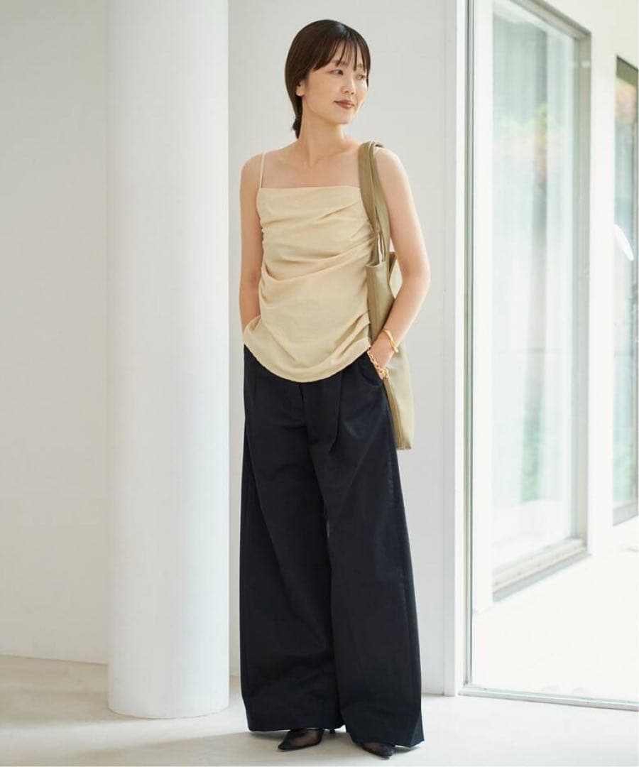 le / ル DRAPE SLEEVELESS トップス