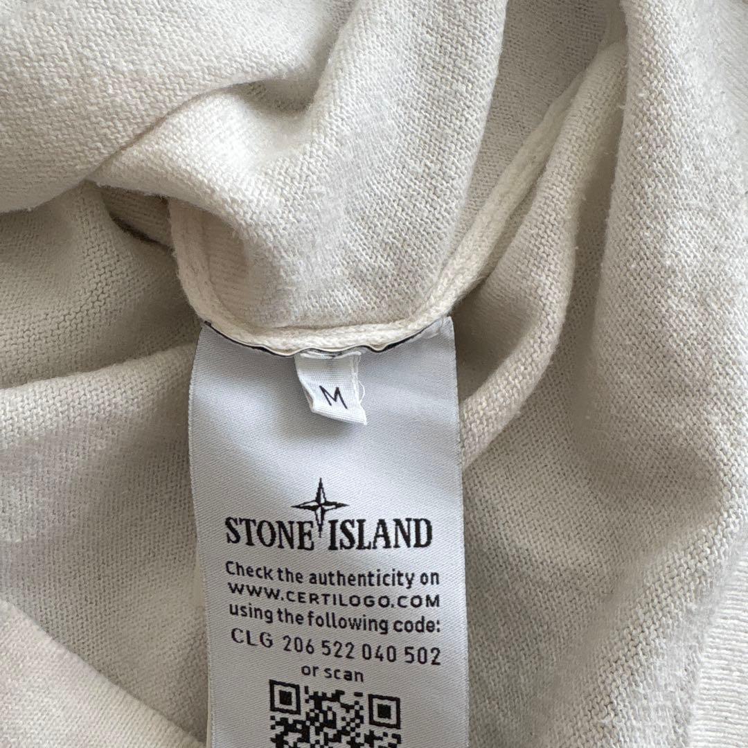 【定番】STONE  ストーンアイランド ロンT ホワイト M