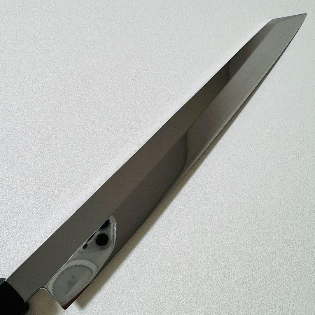 270mm 切付柳刃包丁 本牛角黒檀八角柄 刺身包丁 全鋼　和包丁.-