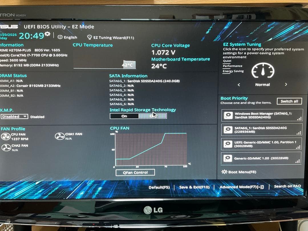 Intel Core i7-7700 & PRIME H270M-PLUSセット