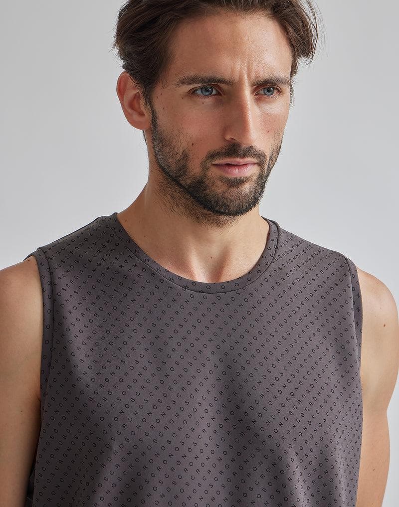 CRONOS BLK PATTERNED TANKTOP WHT M 新品未開封
