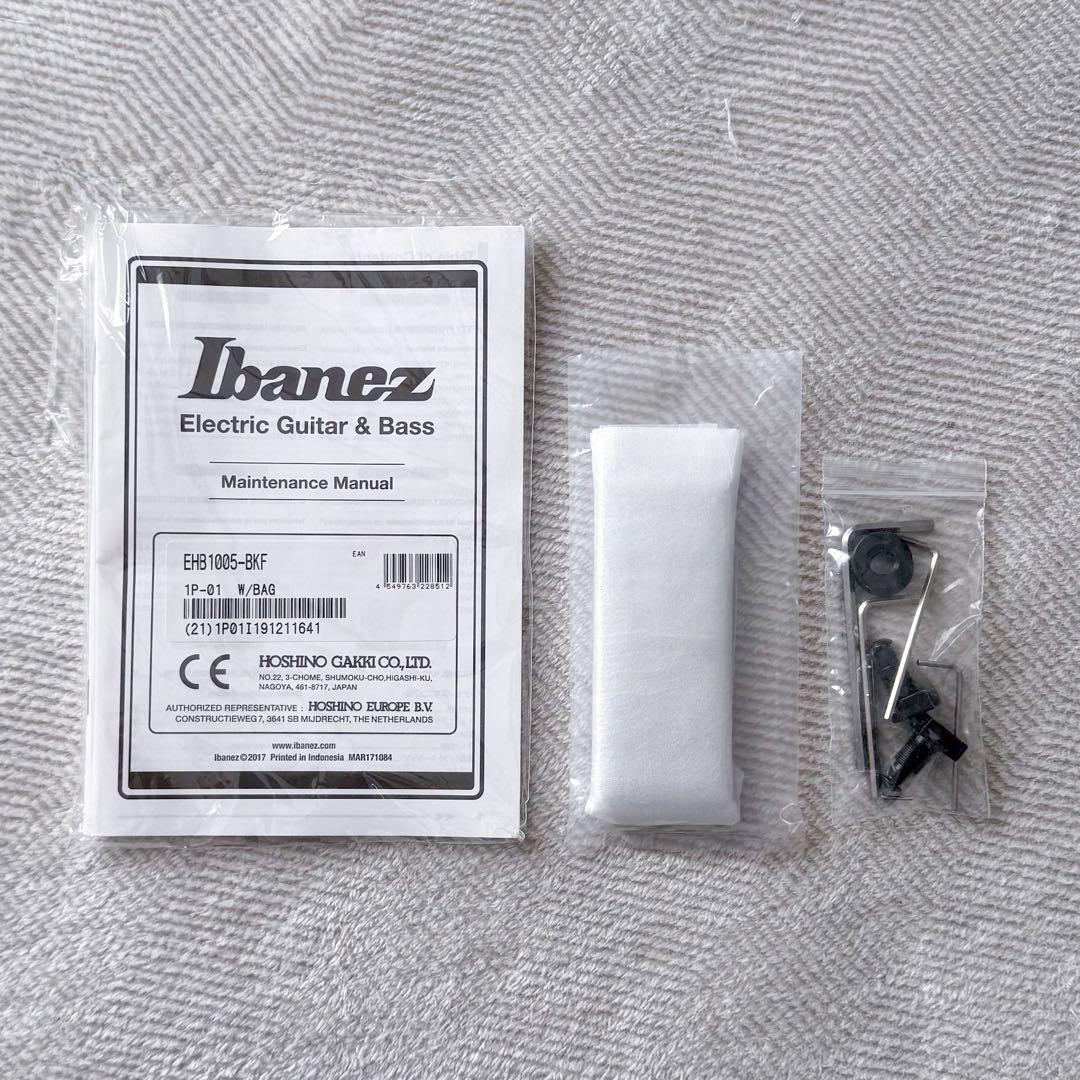 Ibanez EHB1005-BKF 5弦ベース＋純正ギグバッグ＋フレットラップ