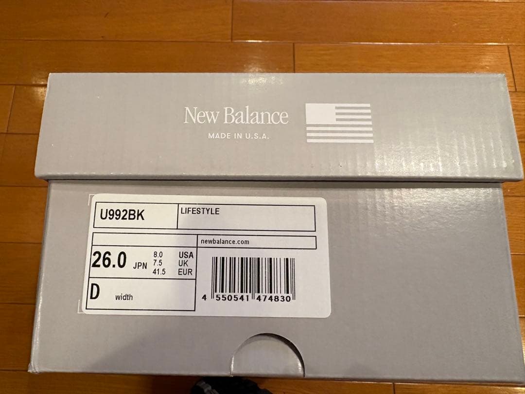 new balance u992bk black ブラック/グ レースニーカー