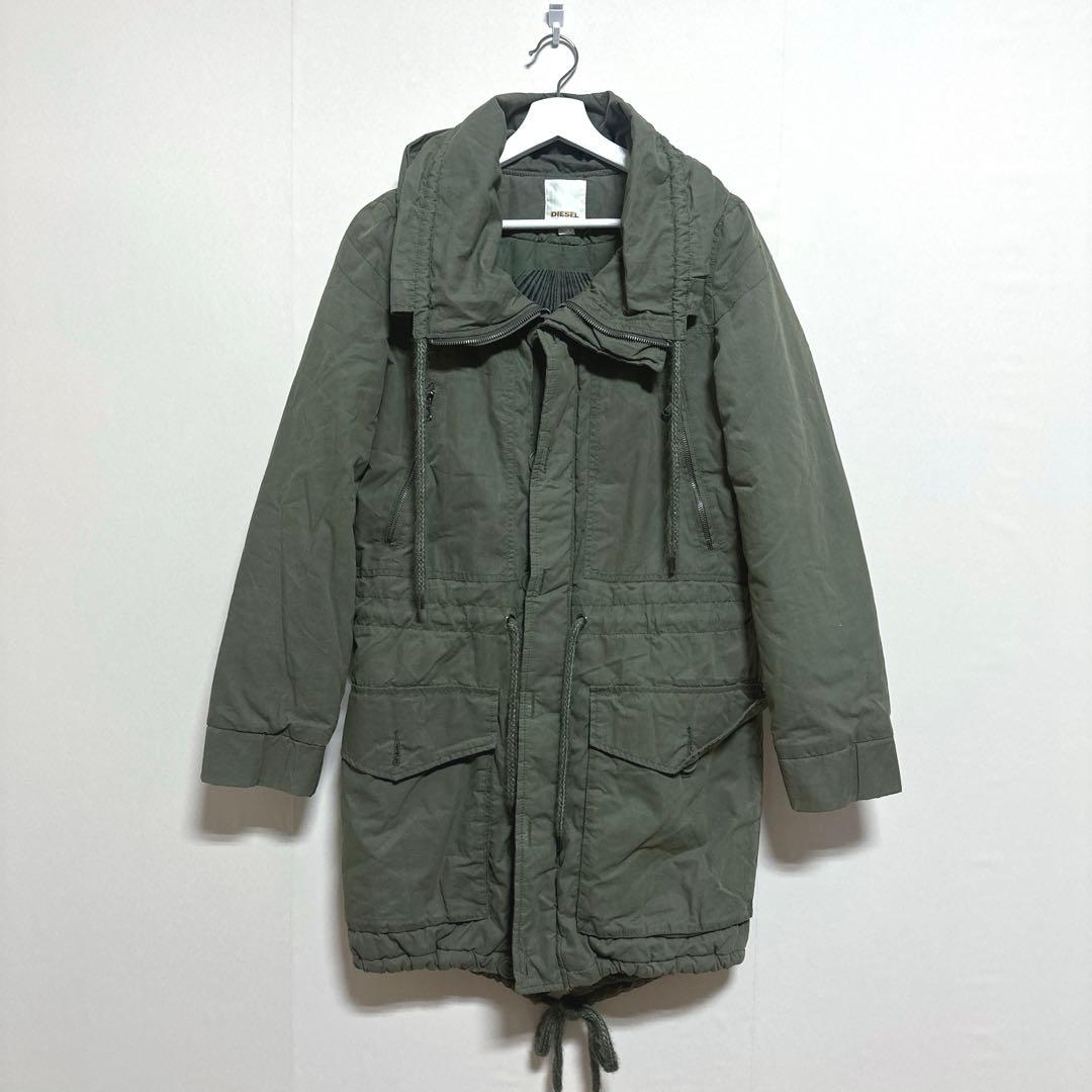 《DIESEL》 ディーゼル (S) モッズコート カーキ ミリタリージャケット