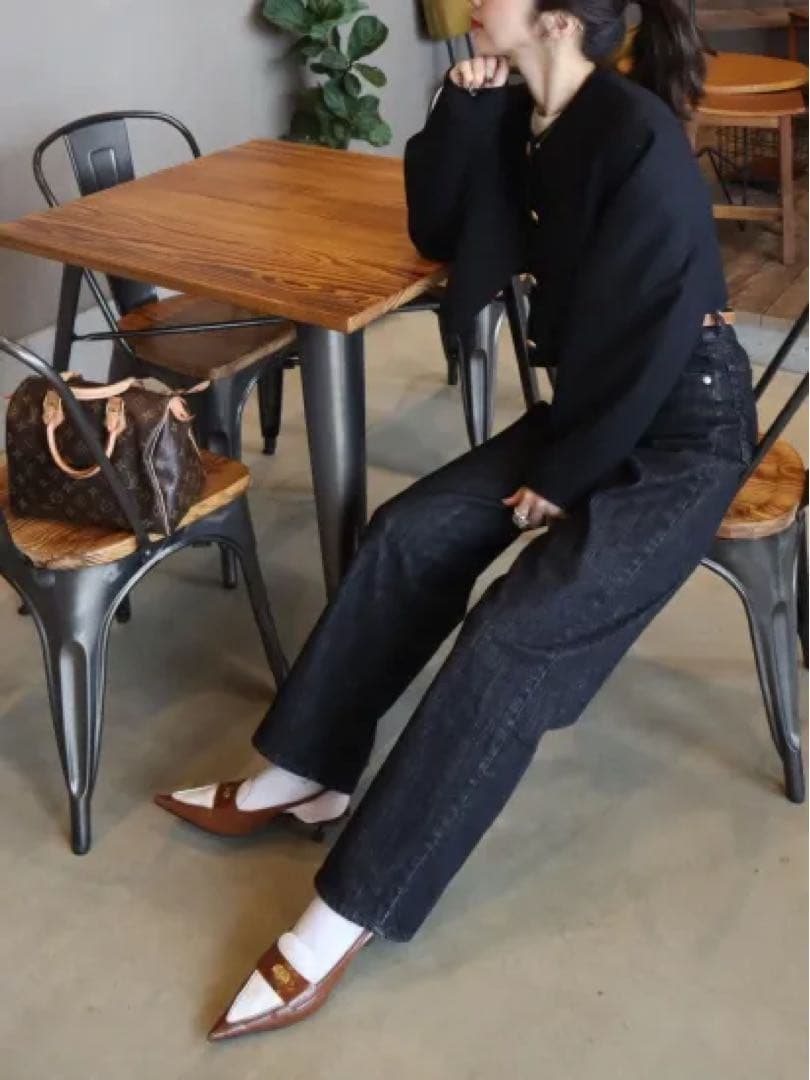 最終値下⭐︎ëpa epa エパ wide straight jeans\"BLK\"