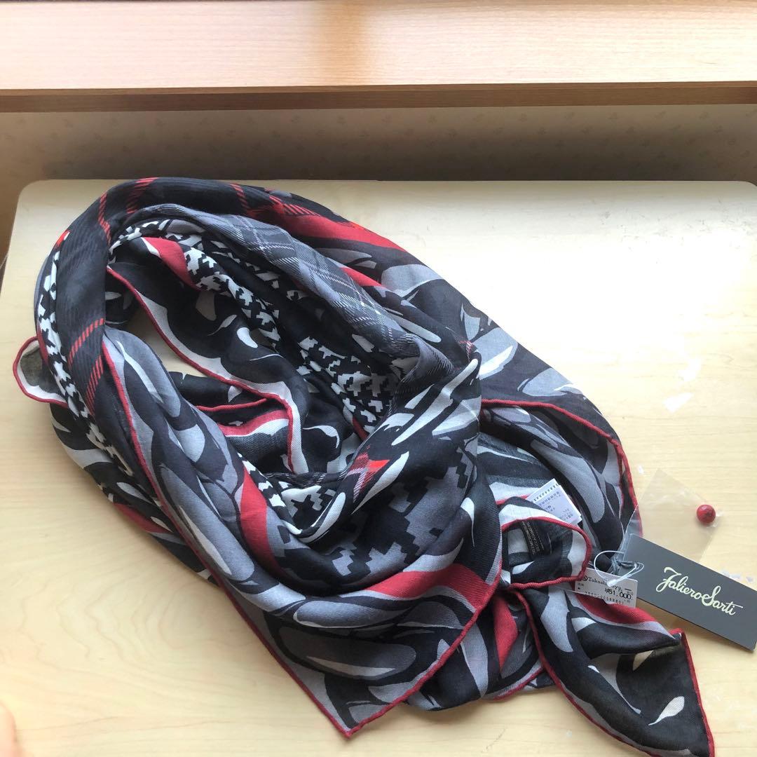 ★新品★ファリエロサルティ　モダール　カシミヤ　ストール　チェック　イタリア製